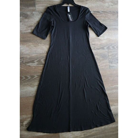 24seven Comfort Apparel Women's Sz Large Black Long Maxi Dress - Picture 1 of 10